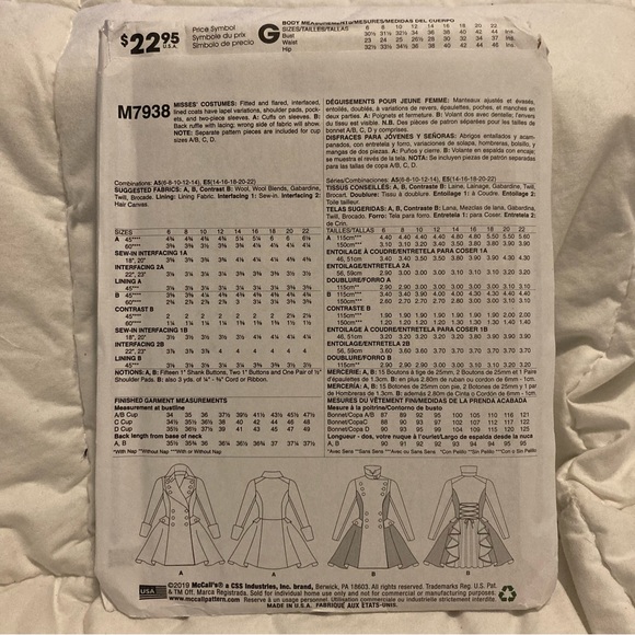 McCall’s Sewing Pattern 7938 - Picture 2 of 2